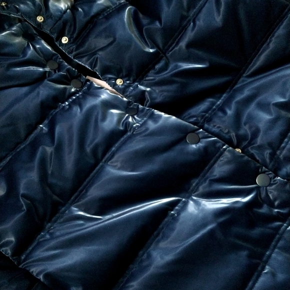 NEW! Women's Iridescent Shine Duvet Puffer Jacket Coat, Blue - Wild Fable - Picture 10 of 16